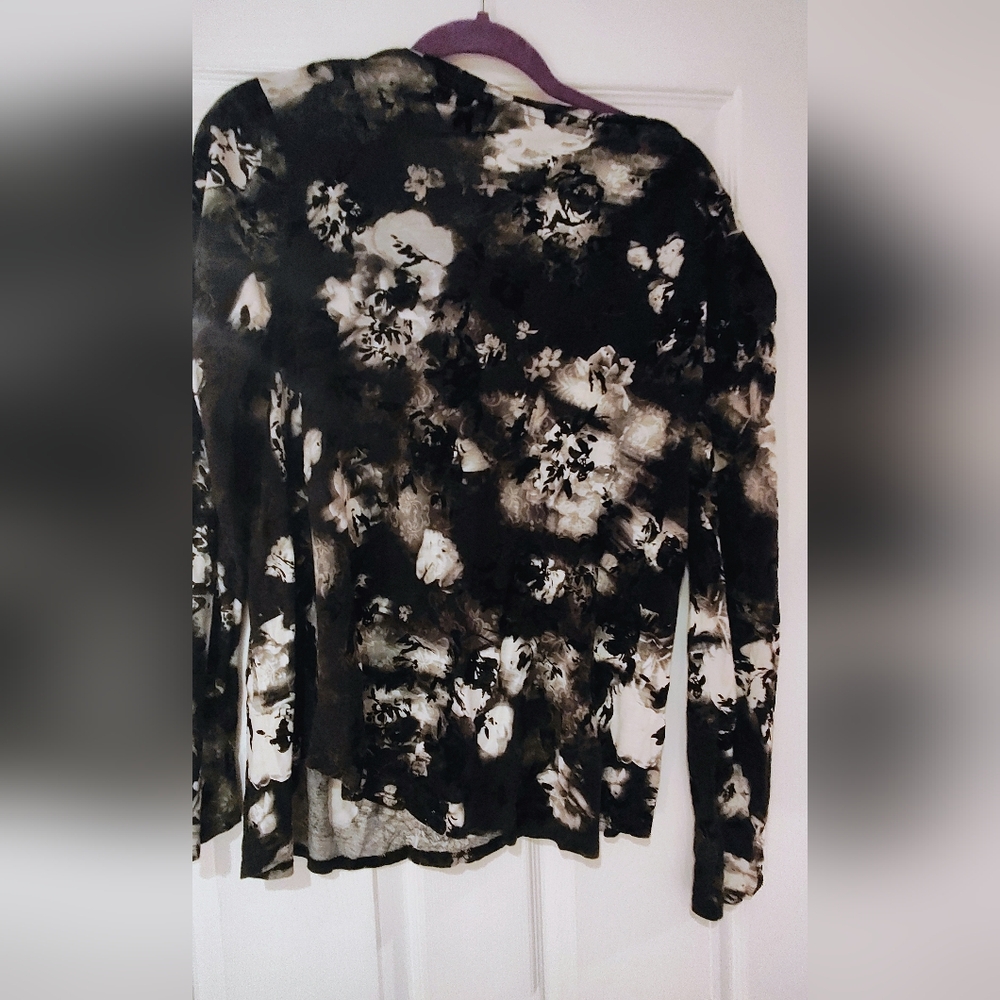 Simply Vera Vera Wang Women's Floral Long-Sleeve Top – Size L